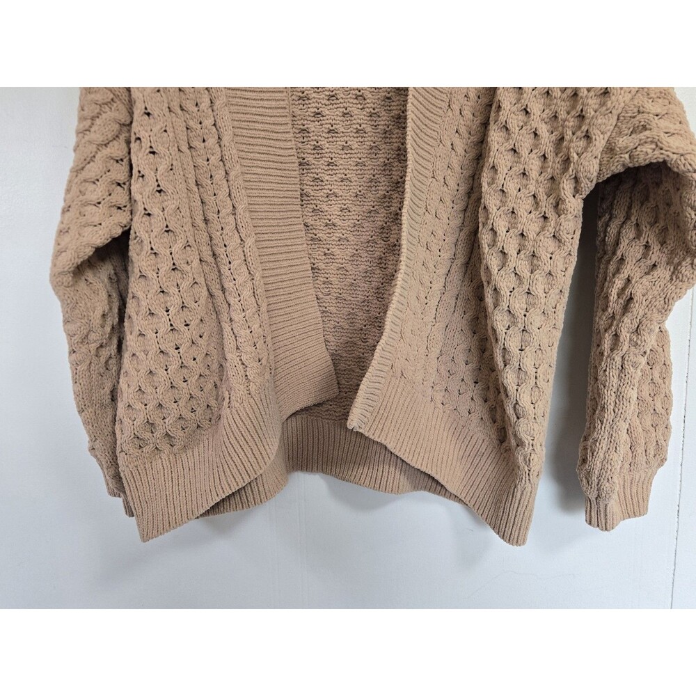 Abercrombie Fitch Cardigan Sweater Women L Brown Soft A&F Cozy Open Granola - Picture 3 of 8